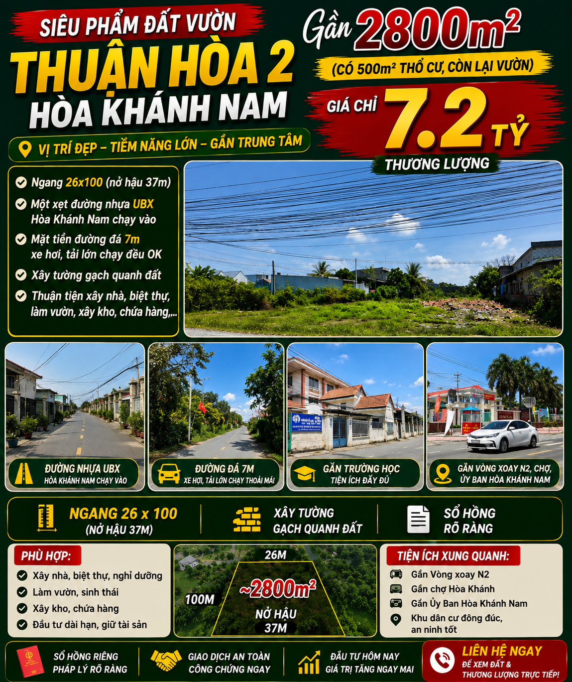 🌳 SIÊU PHẨM ĐẤT VƯỜN THUẬN HÒA 2 – HÒA KHÁNH NAM 🌳