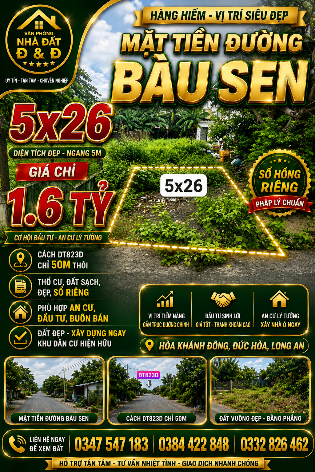 🔥 HÀNG HIẾM – ĐẤT ĐẸP MẶT TIỀN ĐƯỜNG BÀU SEN 🔥