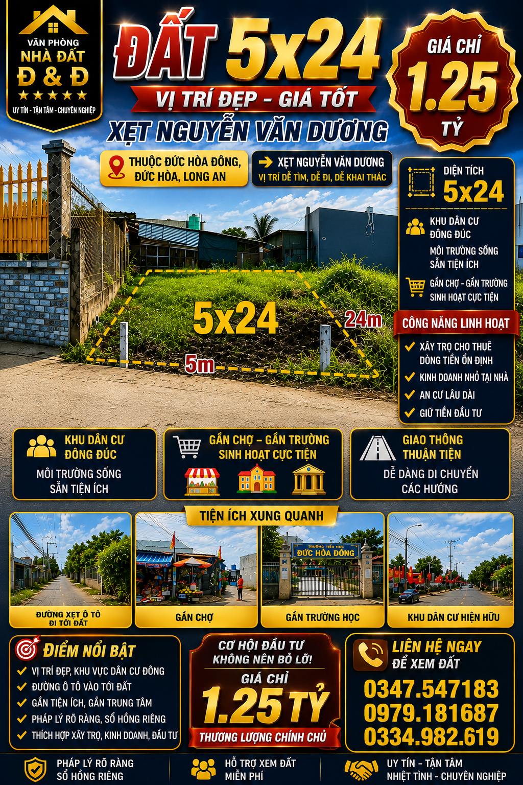 🔥 ĐẤT 5×24 – XẸT NGUYỄN VĂN DƯƠNG – GIÁ CHỈ 1,25 TỶ 🔥
