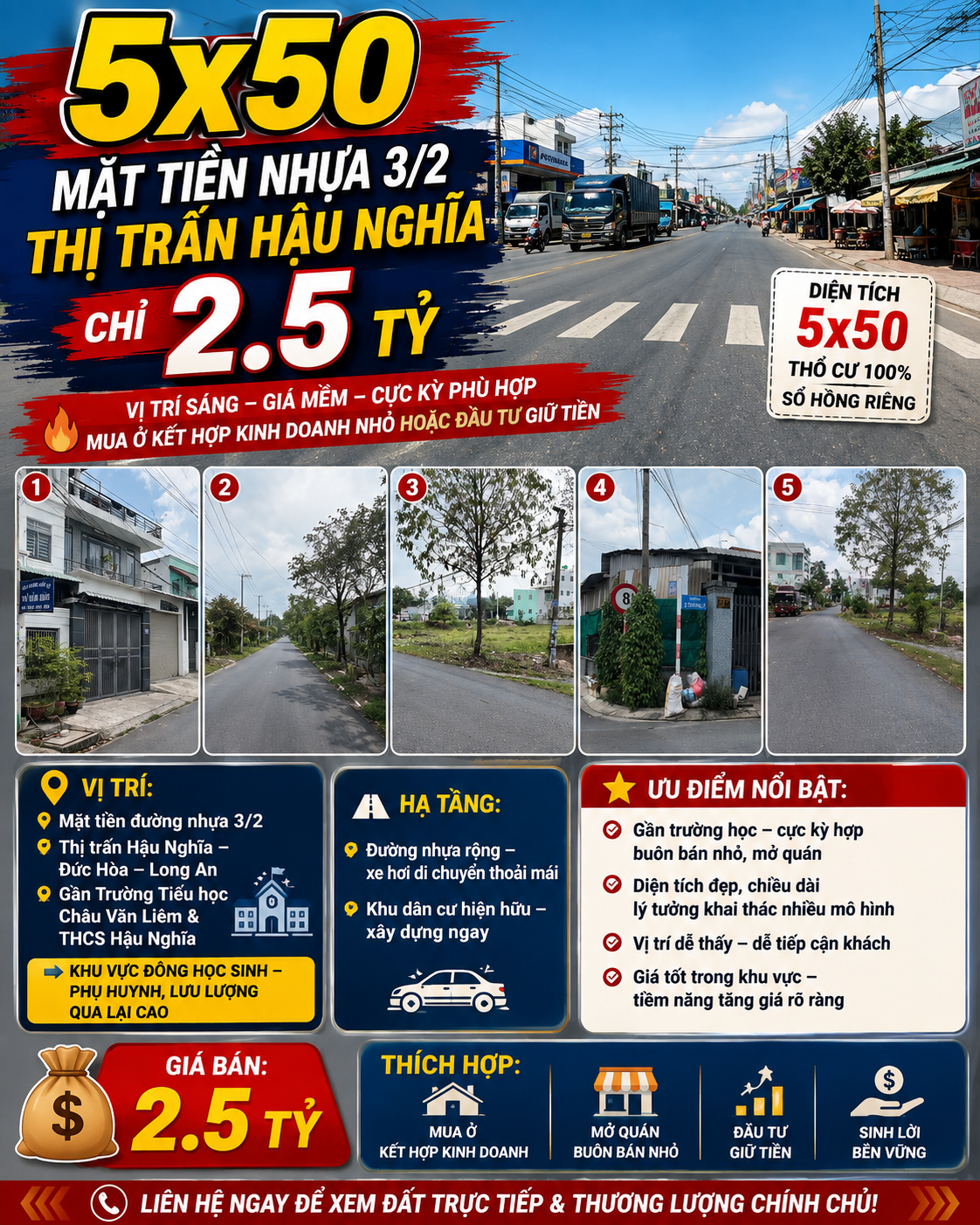 🔥 MẶT TIỀN NHỰA 3/2 – THỊ TRẤN HẬU NGHĨA