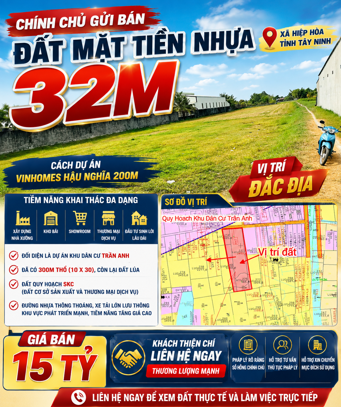 🔥 CHÍNH CHỦ GỬI BÁN ĐẤT MẶT TIỀN NHỰA 32M – VỊ TRÍ VÀNG ĐẦU TƯ