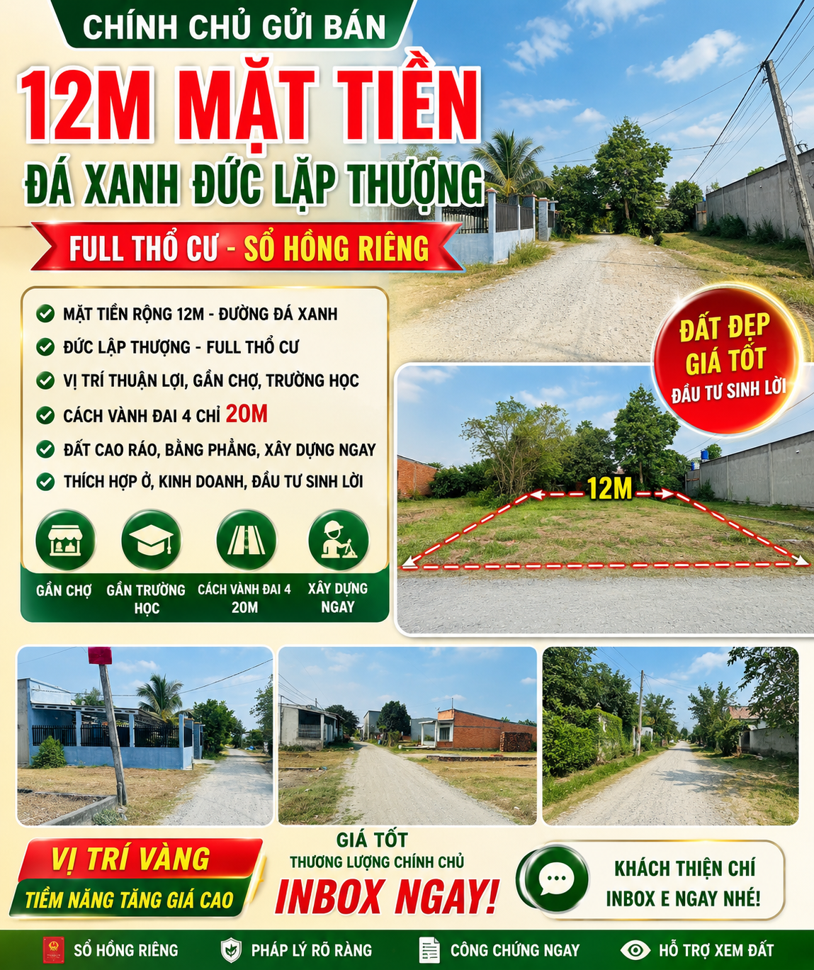 🏡 CHÍNH CHỦ GỬI BÁN – LÔ ĐẤT FULL THỔ CƯ ĐỨC LẬP THƯỢNG 🏡