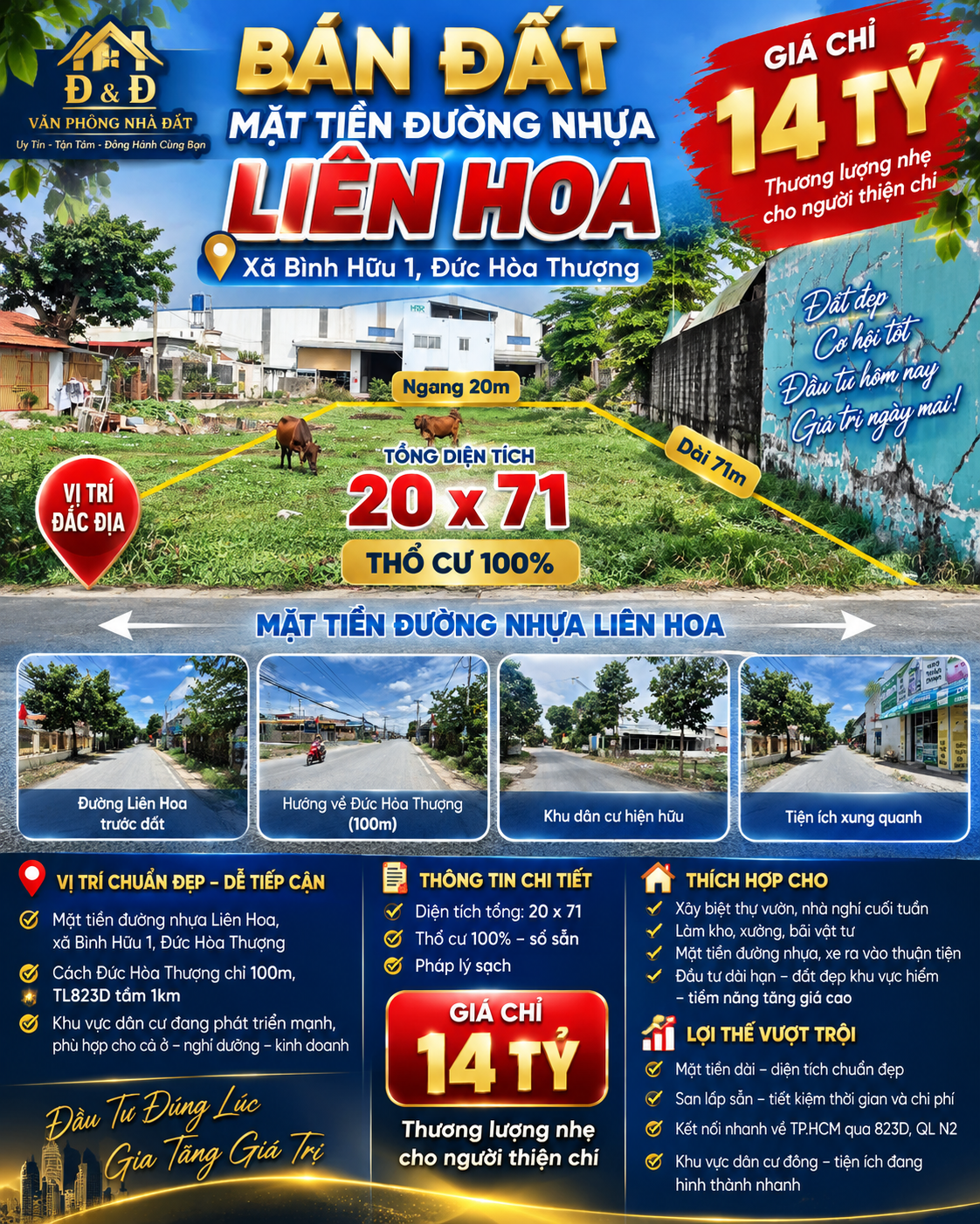 🔥 BÁN ĐẤT MẶT TIỀN ĐƯỜNG NHỰA LIÊN HOA – ĐỨC HÒA THƯỢNG 🔥