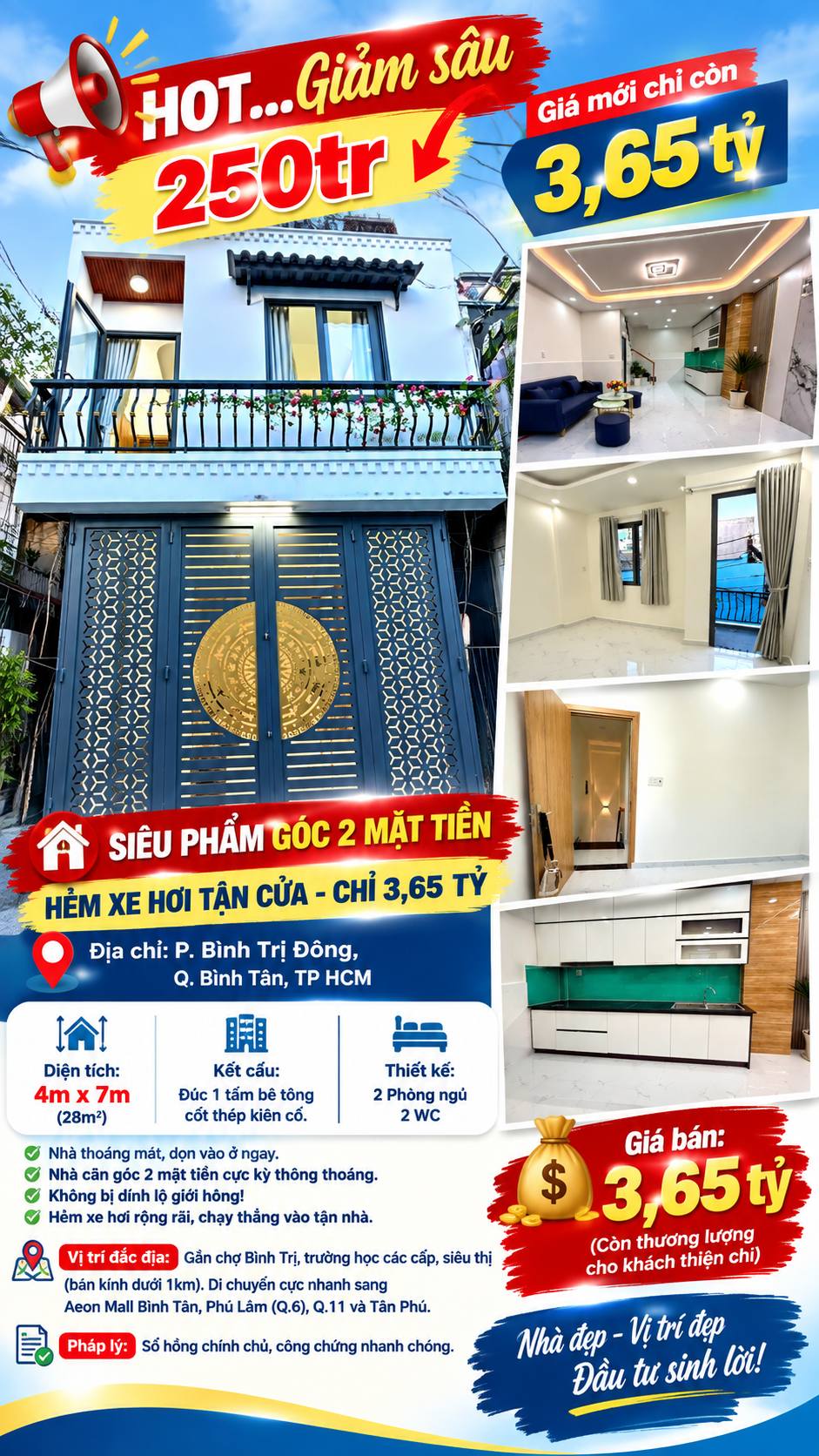 🔥🔥 HOT! GIẢM SÂU 250 TRIỆU – NHÀ GÓC 2 MẶT TIỀN – GIÁ CHỈ 3,65 TỶ! 🔥🔥