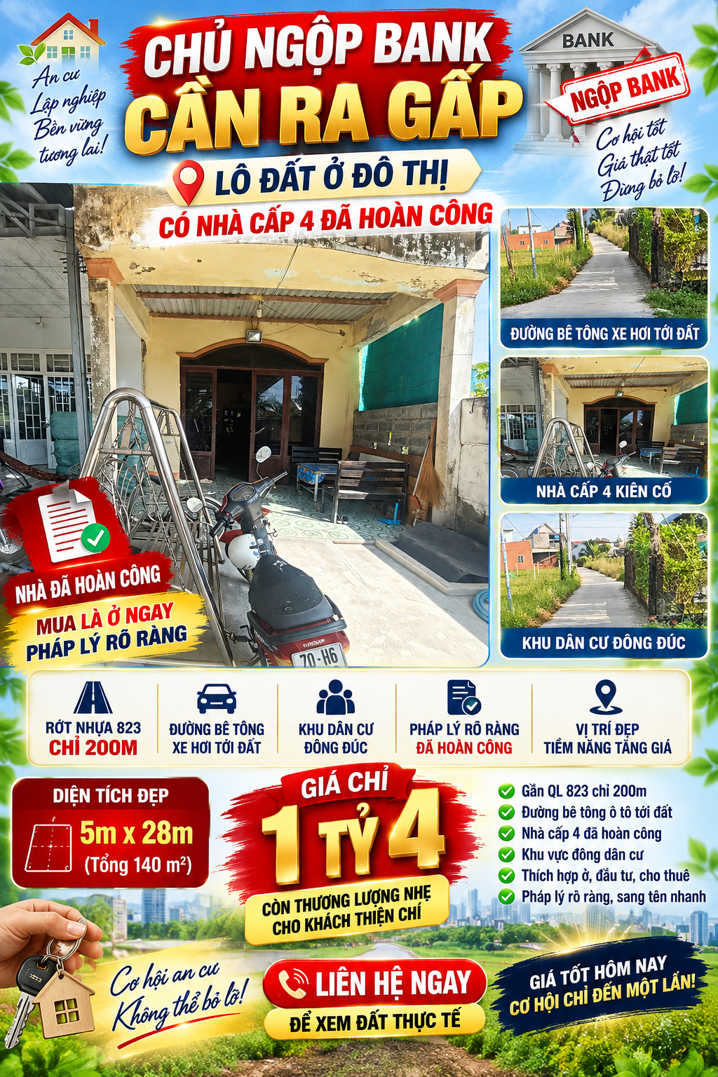 🏠🔥 CHỦ NGỘP BANK – CẦN RA GẤP NHÀ ĐẤT GIÁ CHỈ 1,4 TỶ 🔥🏠