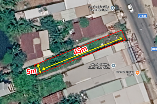 Bản đồ vệ tinh lô đất 45m x 5m